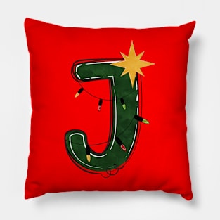 Letter J - Christmas Letter Pillow