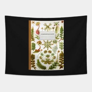 Aesthetic Vintage Botanical Composition Book Tapestry