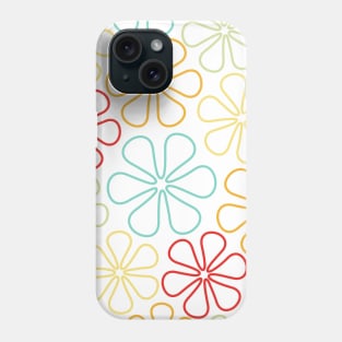 Abstract Flowers Red Yellow Orange Lime Teal White Phone Case