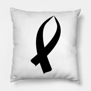 Awareness Ribbon Black Pillow