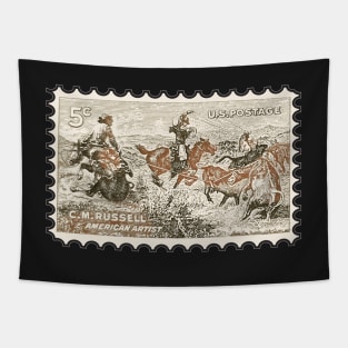 Charles M Russel Stamp Tapestry