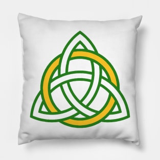 Irish Green Triquetra with Gold Ring Pillow