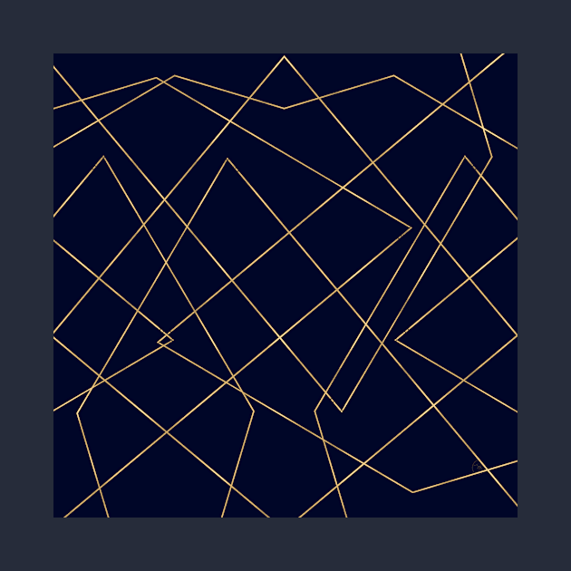 Blue Gold Geometric Strokes Modern Design by NdesignTrend