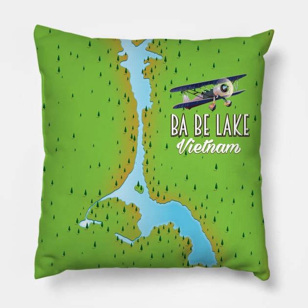 Ba Be Lake Vietnam Pillow by nickemporium1