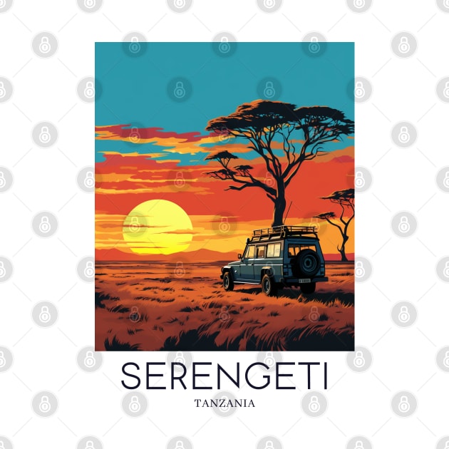 A Pop Art Travel Print of the Serengeti National Park - Tanzania by Studio Red Koala