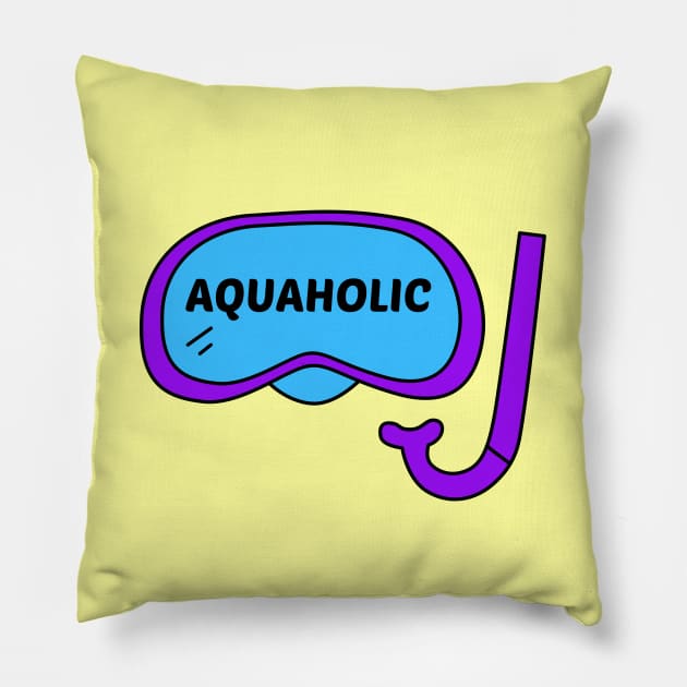 Aquaholic - Swimming Pun Pillow by Allthingspunny