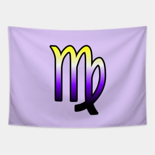 Virgo Nonbinary Pride Symbol Tapestry