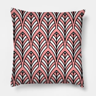 Art Deco Pattern no 36 - Pink - BOHO Feather Pattern Pillow