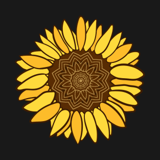 Hand drawn Mandala Sunflower Full of hope & Postivity T-Shirt