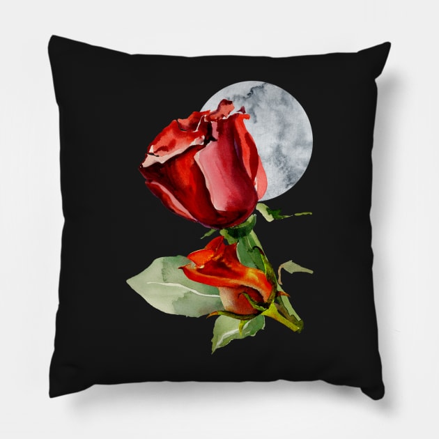 red rose Pillow by sharanarnoldart