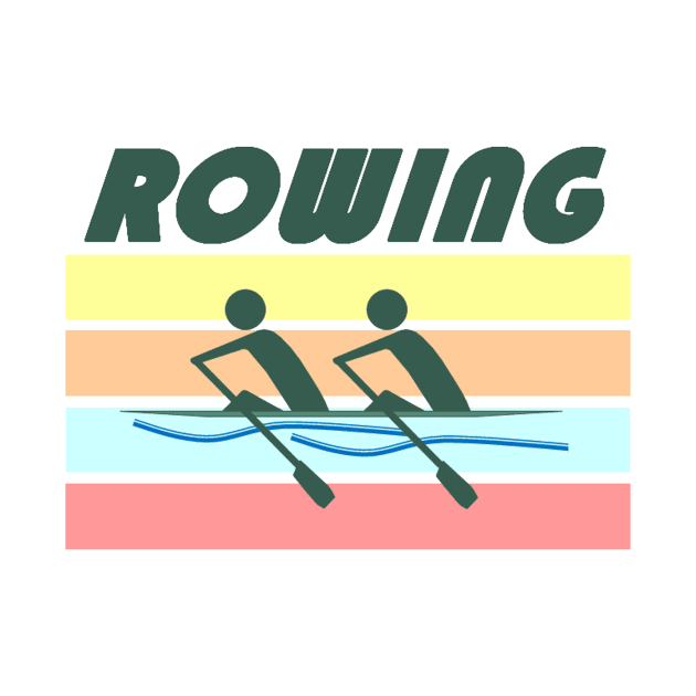 Sculling Double Rowing - Color No Border by HRA Spirit Store