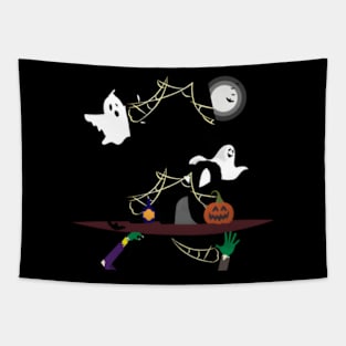 Halloween Horror Scene Tapestry