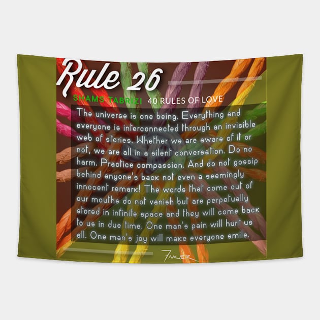 40 RULES OF LOVE - 26 Tapestry by Fitra Design