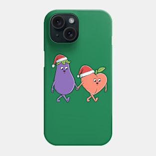 Christmas eggplant and peach Phone Case