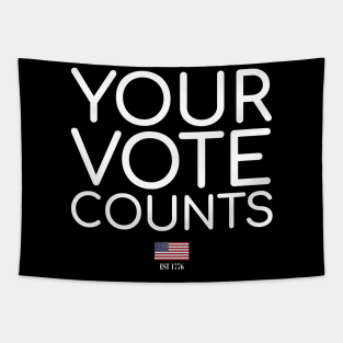 Your Vote Counts White Tapestry