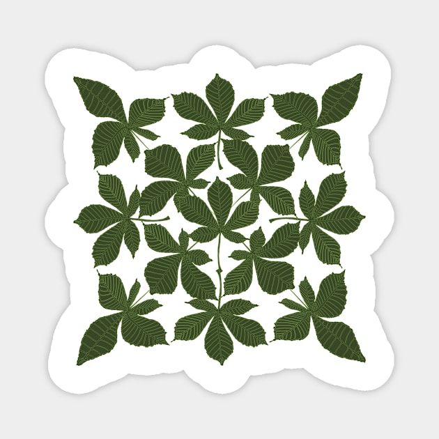 Green chestnut leaves. Magnet by eliant