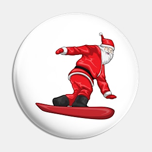 Santa Claus Christmas Snowboard Pin