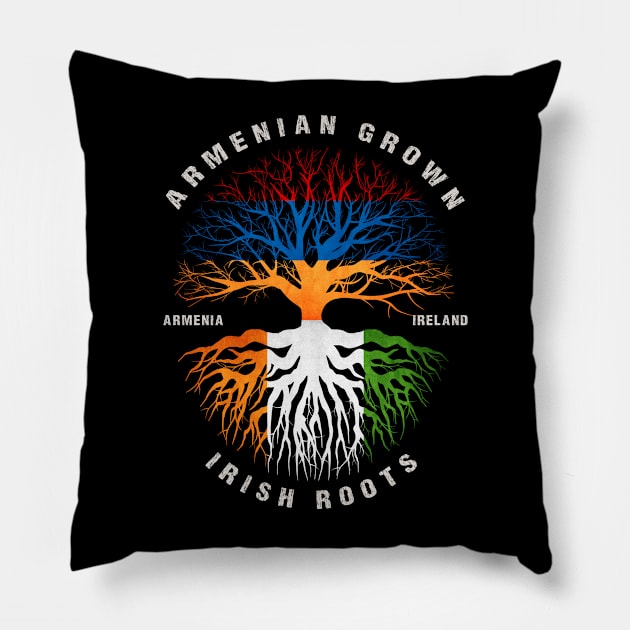 Armenian Grown Irish Roots Ireland Flag Pillow by heart teeshirt