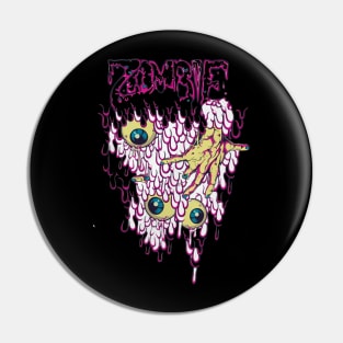 The Eye of Zombie Horror Tragedy Pin