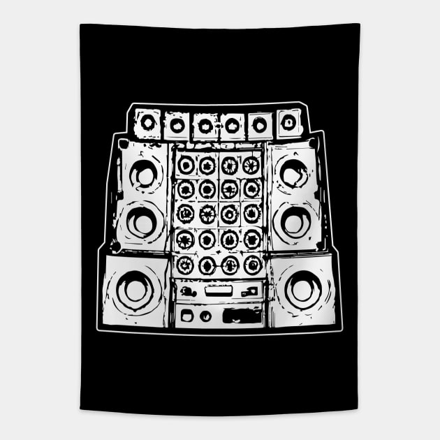 Soundsystem Tekno Rave Teknival Tapestry by T-Shirt Dealer