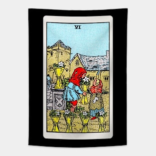 Card #41 - Six Of Cups - Rider Waite Smith Tarot Tapestry