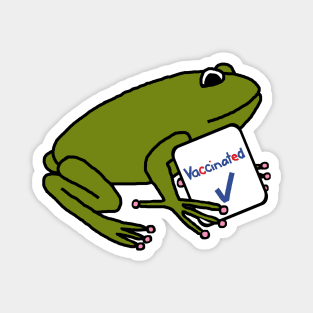 Cute Frog with Vaccinated Sign Magnet