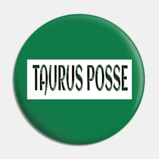 Taurus Posse - Emerald Green Effect - White Background - Back Pin