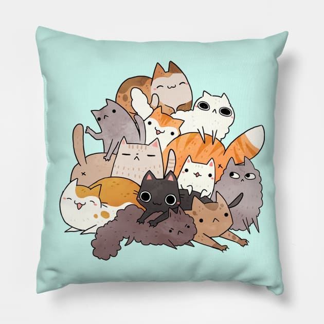 Cat Pile Pillow by MichelleScribbles