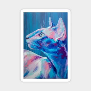 Conceptual abstract painting of a cat muzzle. Magnet