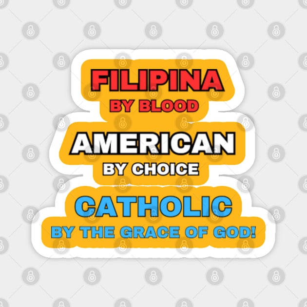 Filipina American Catholic Magnet by Desert Owl Designs