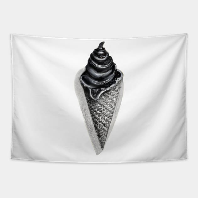 Melting black ice cream Tapestry by valsevent