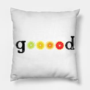 I Feel Good Lemon Orange Lime Red Orange Yellow Green Citrus Pillow