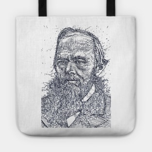 FYODOR DOSTOEVSKY ink portrait Tote