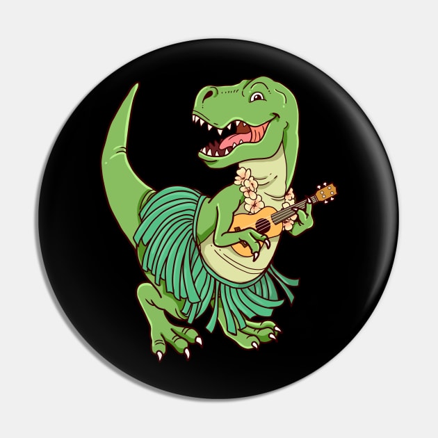 Funny Ukulele Tropical Music Gift Product Dinosaur Ukulele Design Pin by Linco