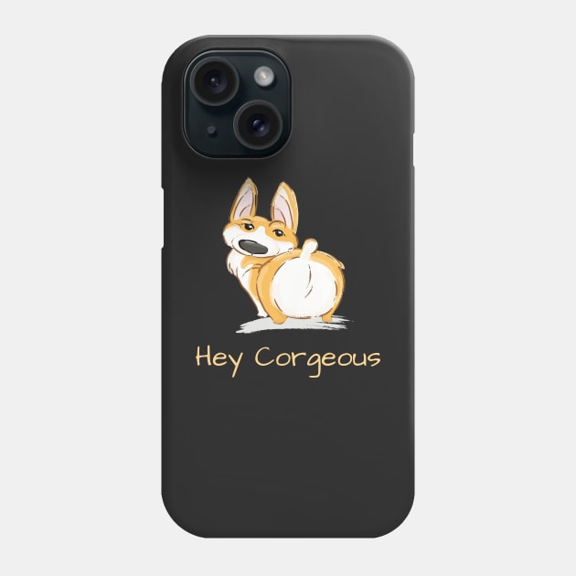 Hey Corgeous Cute Corgi Illustration Phone Case by CLPDesignLab