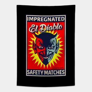 El Diablo Matchbox Label Art Tapestry