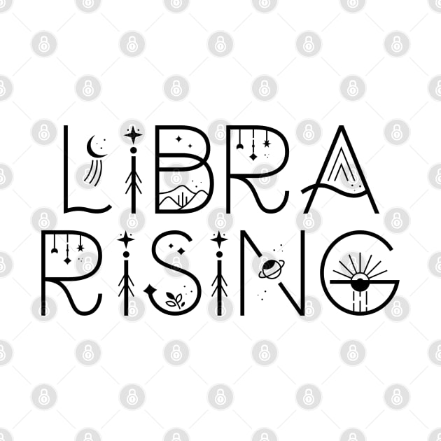 Libra rising sign celestial typography by lilacleopardco