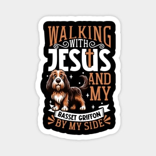 Jesus and dog - Grand Basset Griffon Vendéen Magnet