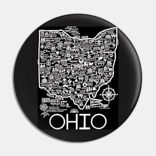 Black Map of Ohio Pin