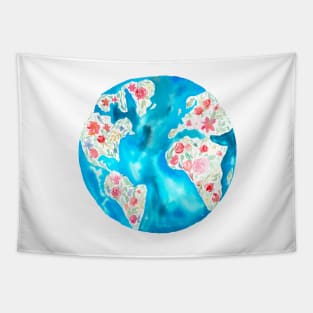 The Earth Laughs in Flowers | Watercolor Earth Tapestry