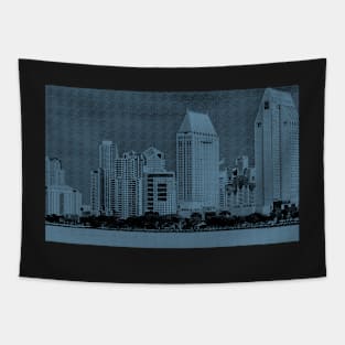 San Diego In Deep Blue Tapestry