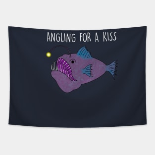 angling for a kiss Tapestry