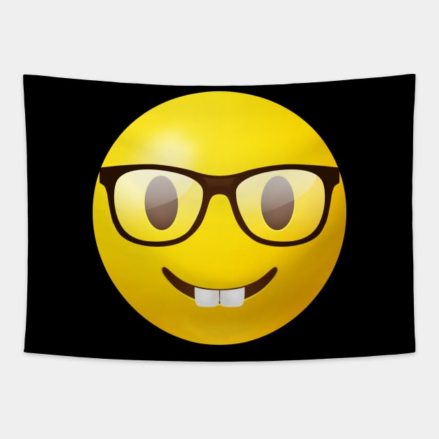 Nerd face emoji Tapestry by Vilmos Varga