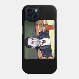 Dracula enjoying a bloody mary at Applebeez Phone Case