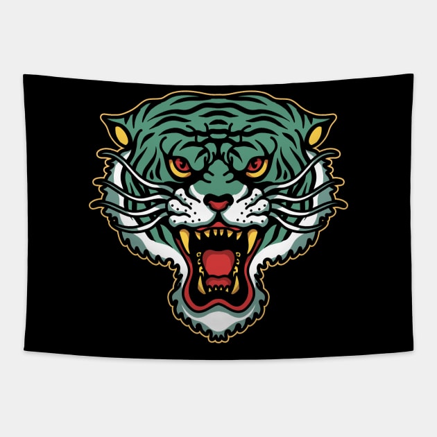 tiger head Tapestry by donipacoceng