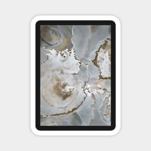 Abstract White and Gold Peonies Magnet