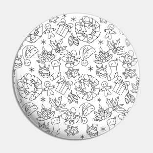 Black and White Christmas pattern Pin