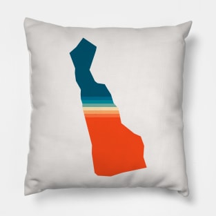 Delaware State Retro Map Pillow