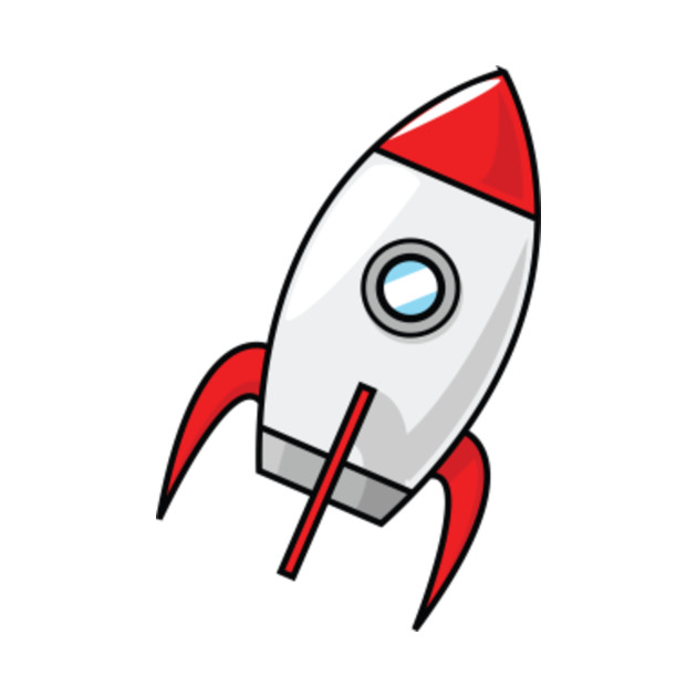 Cute Cartoon Rocket.