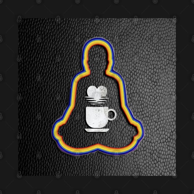 Coffee Lover Funny Coffee, Tea Mug & Steaming Heart in center of Yoga Meditation Pose by tamdevo1